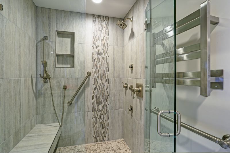 Shower with Floating Bench and Frameless Glass