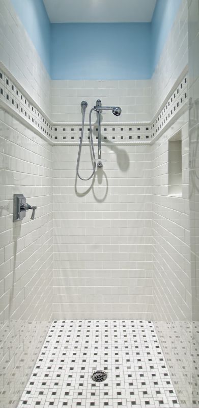 Shower with Matte Black Hardware